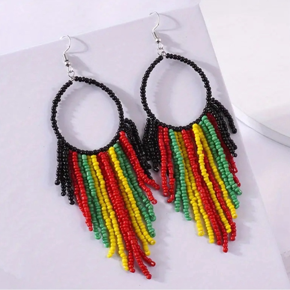 Island Getaway Beaded Fringe Earrings